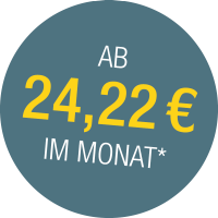 Plegemonatsgeld ab 24,22 € (niedrige Absicherung – Alter 40) 