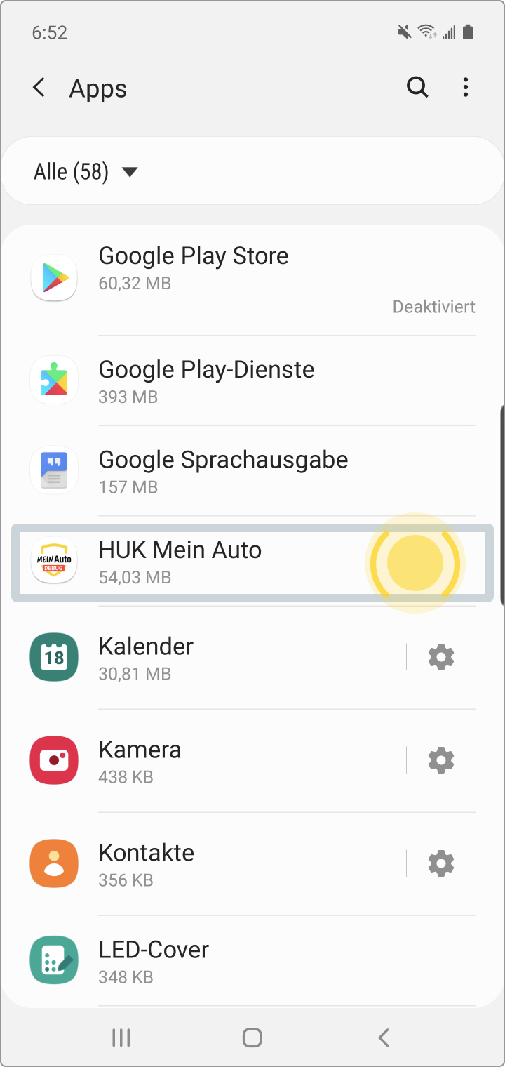 Samsung Android 12: Mein Auto-App auswählen