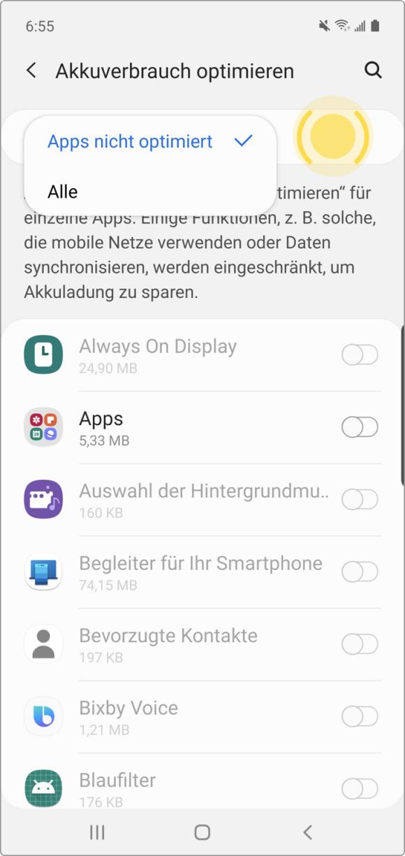 Android Samsung 10: HUK Mein Auto optimieren