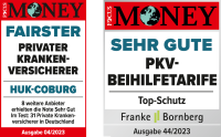 Focus Money „Fairster privater Krankenversicherer“ (Ausgabe 4/2022) und Top PKV-Beihilfetarife (Ausgabe 44/2021)
