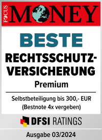 Focus Money Testat – Bester Rechtsschutzversicherung – Ausgabe 03/2024