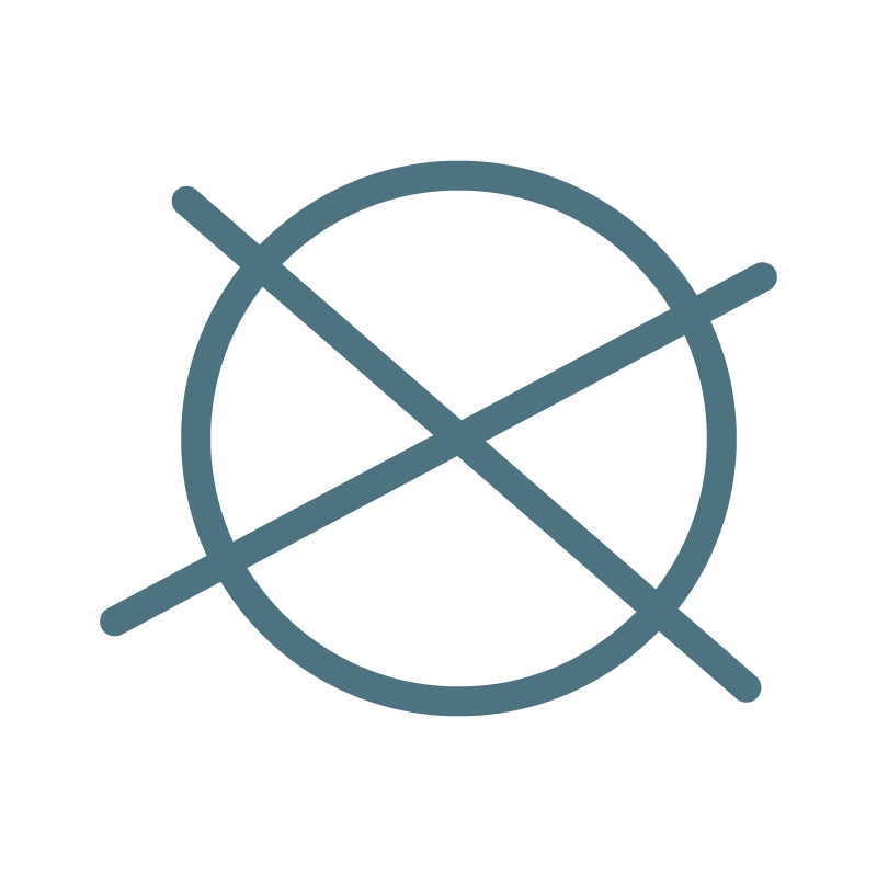 Icon Gaunerzinken Kreis mit einen X durchgestrichen: Vorsicht, nicht vorsprechen